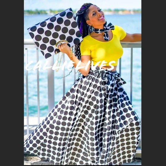 Callie Circle Maxi: Polka Dot Ankara Huge Skirt - Picture 5 of 6